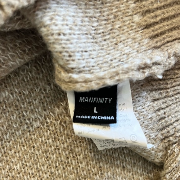 Manfinity Tan Knit Sweatshirt Galaxy Graphic And Distressed Detailing Size Large - Picture 5 of 7